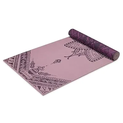 Gaiam Reversible Yoga Mat, 6mm Thick Print Mat