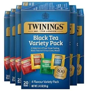 Twinings Variety Pack Black Tea Bags, 20 Count, 6-Pack