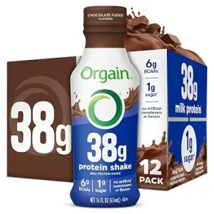 Orgain 38g High Protein Grass-Fed Shake, 14 oz, 12pk