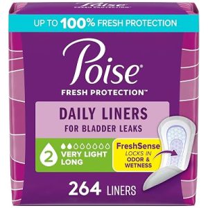 Poise Daily Liners, 264 Count of Pantiliners, 6 Packs of 44