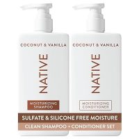 Native Coconut & Vanilla Shampoo and Conditioner Contain