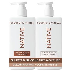 Native Coconut & Vanilla Shampoo and Conditioner Contain