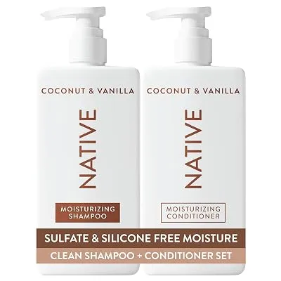 Native Coconut & Vanilla Shampoo and Conditioner Contain
