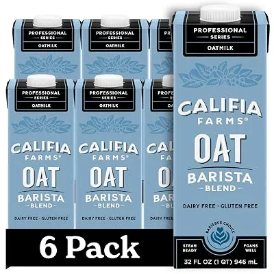 Califia Farms Oat Barista Blend Oat Milk 32 Oz, 6-Pack