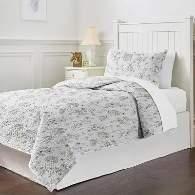 Pointehaven Pollen Cotton Percale 3 pc Quilt Set