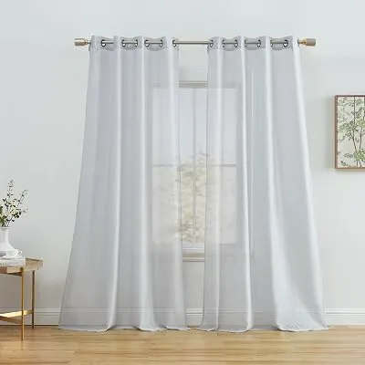 HLC.ME Semi Sheer Grommet Curtains, 54×63 Inch - $8.99 ($14.98)