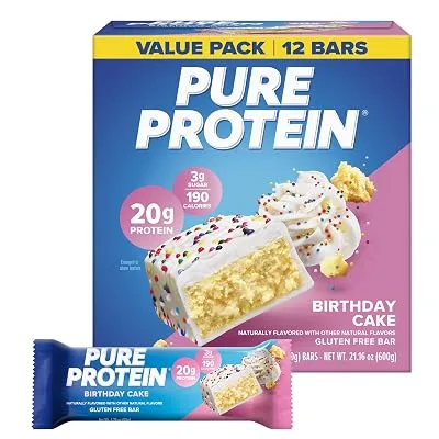 Pure Protein Birthday Cake Protein Bars, 12 Ct