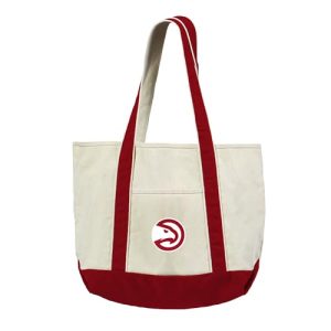 Northwest NBA Atlanta Hawks Canvas Tote Bag with Colored Strap, 15x21 inches