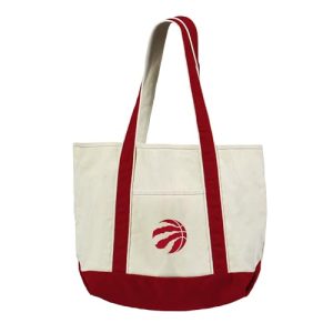 Northwest NBA Toronto Raptors Canvas Tote Bag with Colored Strap, 15x21 inches