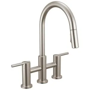 Delta Nicoli Brushed Nickel Kitchen Faucet with Pull Down Sprayer