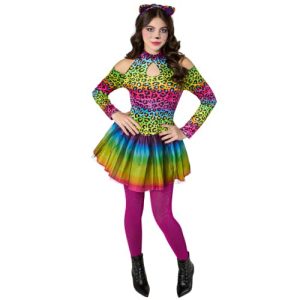 Rubies Neon Leopard Costume Dress for Juniors