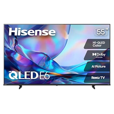 Hisense 55″ Class E6SR Series Hi-QLED 4K UHD Smart Roku TV - $279.99 ($367.73)