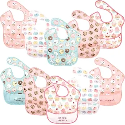 Hudson Baby Unisex Baby Waterproof Polyester Bibs