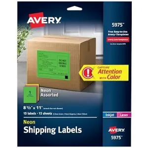 Avery® Printable Shipping Labels, 8-1/2″ x 11″