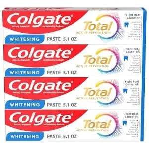 Colgate Total Whitening Toothpaste with Fluoride, Bulk 4 Pack