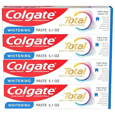 Colgate Total Whitening Toothpaste with Fluoride, Bulk 4 Pack - $9.47 ($15.99)
