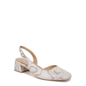 Naturalizer Womens Jayla Low Heel Slingback Dress Shoe White Snakeu2026