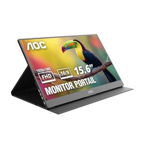 AOC 16" Portable Monitor 16T20, FHD USB-C IPS, Smart Cover