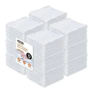 72-Pack Superio Terry Cloth Rags White Washcloths 100% Cotton 12″ Cleaning