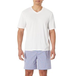 Amazon Essentials Men's Cotton Poplin Pajama Short with T-Shirt Set