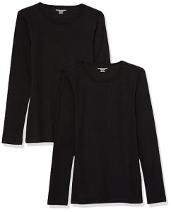 Amazon Essentials Women's Slim-Fit Long Sleeve Rib Knit Crew Neck…