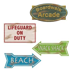 Beistle 4 Piece Nautical Cardstock Paper Cut Outs for Luau Themed Bash