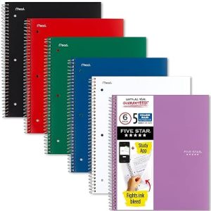 Five Star Spiral Notebook 6 Pack 2″ 11″