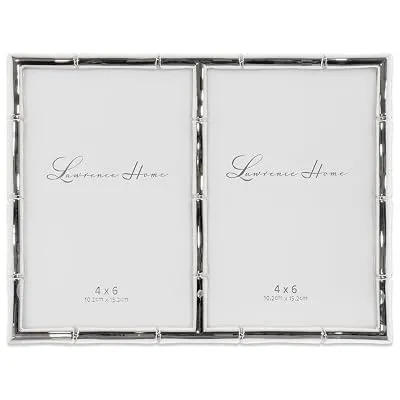 Lawrence Frames 4×6 Double Silver Metal Picture Frame