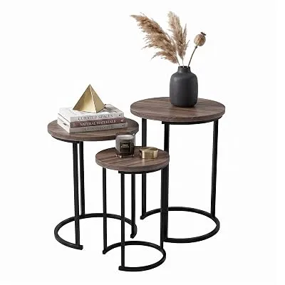 Lavish Home Round Nesting Tables Set of 3