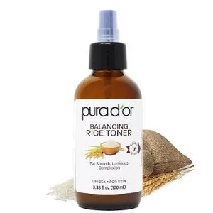 PURA D’OR Rice Water Balancing Facial Toner for Dewy, 3.38oz