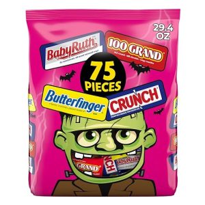 Butterfinger, Crunch, Baby Ruth & 100 Grand Halloween Candy Bars, 75 Count (29.4 oz) - lowest price ever, 16.8 cents a piece