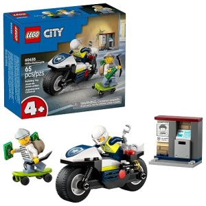 LEGO City Police Motorcycle Chase Building Toy for Kids