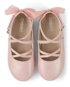 Gymboree,Girls and Toddler Dressy Ballet Flat,Pink Satin,9