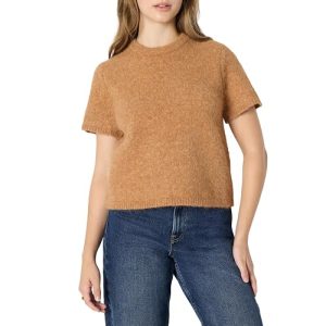 Amazon Essentials Women's Relaxed-Fit Faux Mohair Short Sleeve…