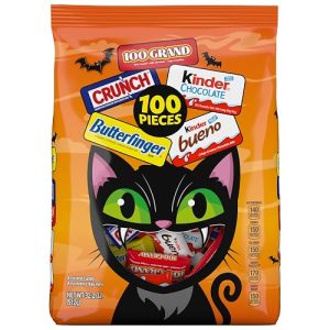 Butterfinger, Crunch, 100 Grand & Kinder Minis Halloween Candy, 100 Count (32.2 oz) - lowest price ever, 13.4 cents a piece