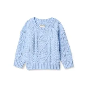 Amazon Essentials x Sofia Grainge Boys' Cotton Cable Design Crewneck…