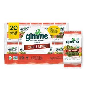 gimMe Seaweed Roasted Snack Chili Lime 0.17oz, 20 Count, 5g