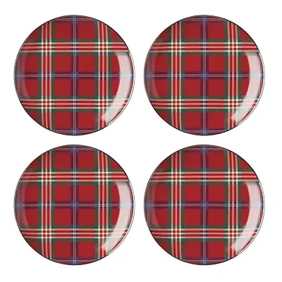 Lenox Holiday Christmas Tartan Accent Plates