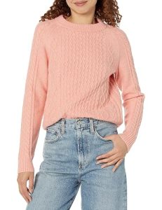 Amazon Essentials Women's Long Sleeve Cable Knit Crewneck Sweater