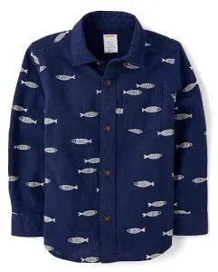 Gymboree,Boys,and Toddler Long Sleeve Button Up Shirt,Coastal…