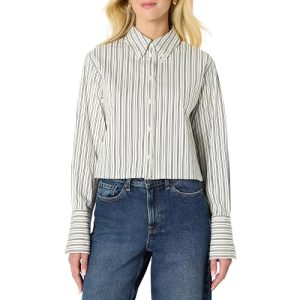 Amazon Essentials Women's Oversized-Fit Cropped Cotton Stretch Poplin…