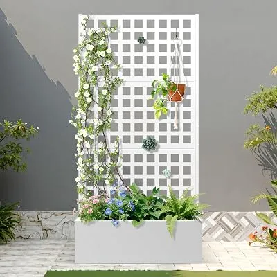 FENCY Outdoor Privacy Screen with Planter Box, 71″ H - $66.91 ($179.99)