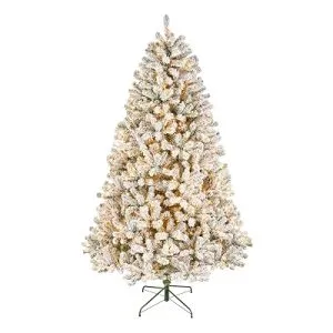National Tree Company 7.5ft Pre-Lit Flocked Acacia Christmas Tree