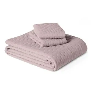 Amazon Basics Brushed Microfiber Quilt Set, 3-Piece, King