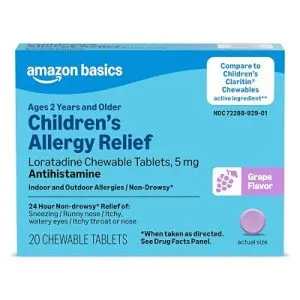 Amazon Basics Children’s Allergy Relief 5 mg, 20 Count