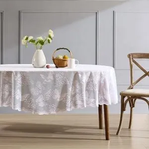 HLC.ME Butterfly Floral Lace Tablecloth, 60×84 Inch