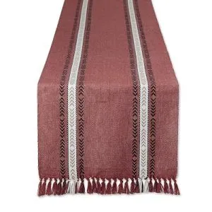 DII Everyday Collection Fringed Stripe Tabletop, 14×72