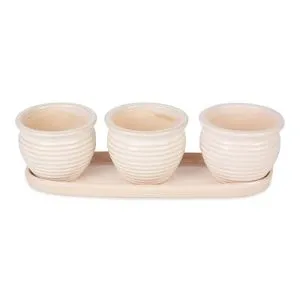 DII Ceramic Planter Collection Herb Pot Set, 13x75x4.5×4