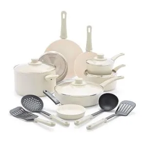 GreenLife 16 Piece Ceramic Nonstick Pots & Pans Cookware Set