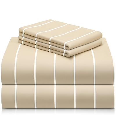 LuxClub King Striped Sheets Set, 4PC - $18.33 ($38.95)